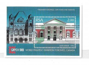 South Africa 1996 Capex Parliament Building Toronto S/S Sc 945a MNH C11