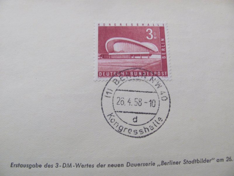 Germany Berlin 1956 ETB SC 9N136 BUILDING XF $50.00