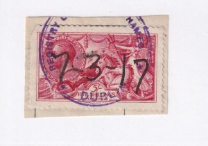 GB SG 409 VF-SON DUBLIN CANCEL KGV 5sh SEAHORSE GEORGE AND THE DRAGON CV $483