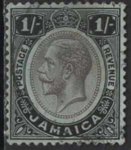 Jamaica 68 (used) 6p 1sh George V, black on green paper (1912)