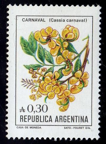 Argentina #1522  Cassia Carnaval Flower, 1983 MNH