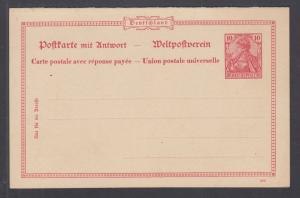 Germany Mi P48 mint. 1900 10pf Double Reply Postal Card, control 999, VF