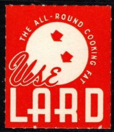 1930 US Poster Stamp Use Lard The All-Around Cooking Fat Unused