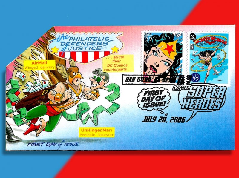 DC Comics Superhero Wonder Woman on FDC for Philatelic Defenders of Justice!