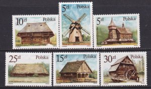 Poland 1986 Sc 2767-72 Various Architecture Stamp MNH