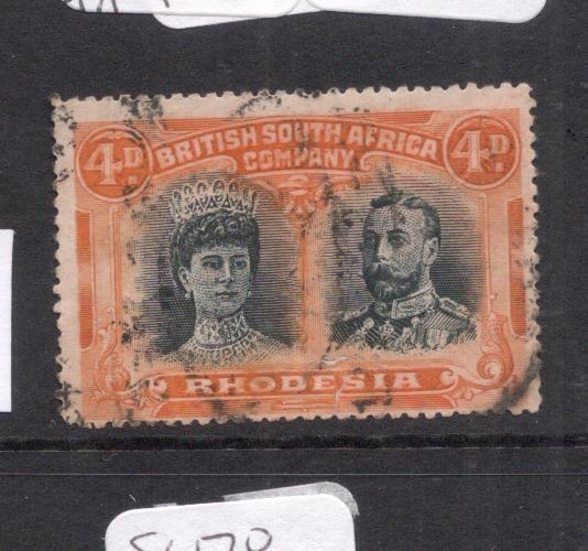 Rhodesia Double Head SG 174 RSC F No Gash Pos 2P Hairflaw VFU (4ddn)