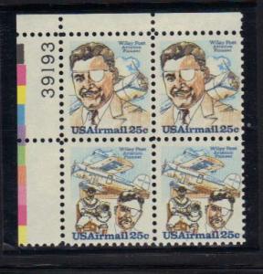 #C95-96 MNH pb/4 25c Wiley Post 1979 Issue 