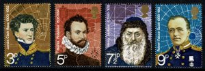 GB 1972 Polar Explorers. Set of 4 values MISSING PHOSPHOR. SG 897-800y