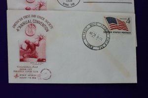 American FDC Society Detroit MI 1959 Convention Philatelic Expo Cachet Cover set