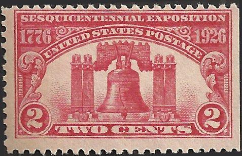 # 627 Mint Never Hinged Carmine Rose Sesquicentennial Lib...