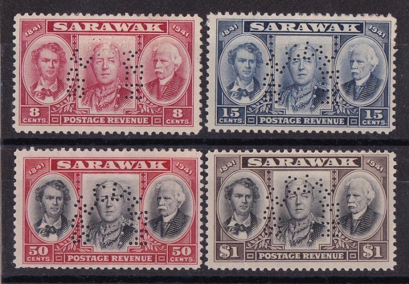 SARAWAK 1946 Centenary set 8c - $1 SPECIMEN 