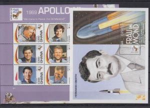 GHANA 2 SHEETS SPACE APOLLO XI COSMONAUTS