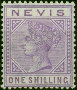 Nevis 1890 1s Pale Violet SG34 Fine & Fresh MM