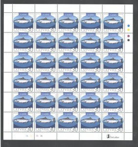 LATVIA 2002 MARINE LIFE - FISH #555-556 FULL SHEETS MNH C.V.=$75.00