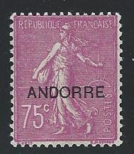 FRENCH ANDORRA mh NO GUM see scan S.C. 14