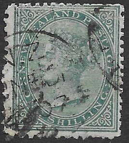 New Zealand 56  1874  one shilling fine used