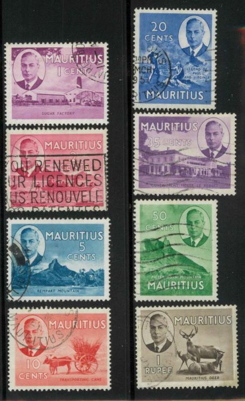 Mauritius 235-236, 239-240, 242, 244-246 Used VF (246 wri...