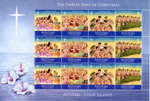 Aitutaki 579 MNH complete sheetlet ..