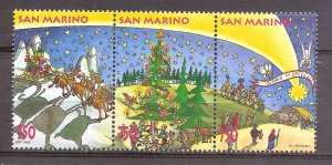 San Marino - 1995 - Mi. 1636-38 (Christmas) - MNH - RB011