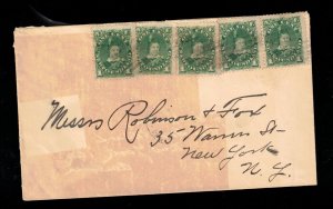 Newfoundland #45 Used Five Examples On Cover To NY