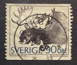 Sweden 1967-70 Scott 750 used - 90o,  Moose, Alces alces