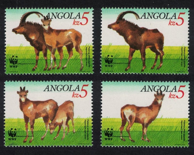 Angola WWF Giant Sable Antelope 4v SG#926-929 MI#799-802 SC#781-784 CV£10+