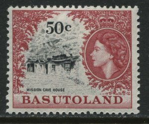 Basutoland  QEII 1962 50 cents overprinted on 2/6d mint o.g. hinged