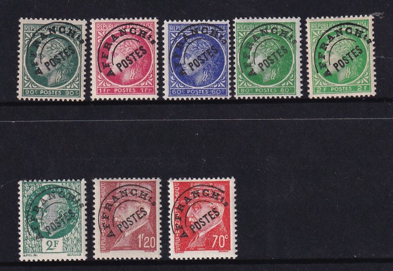 France 1945-47, perfect MNH Group of 7 stamps Precancel