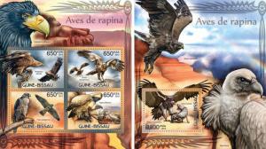 Birds of Prey Raubvögel Raptors Animals Fauna Guinea-Bissau MNH stamp set