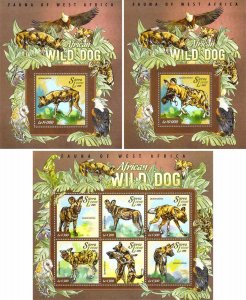 t1, Sierra Leone MNH stamps Fauna of West Africa 2015 African wild dog