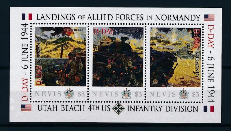 [81039] Nevis 2011 Second World war D-day Landing Normandy Sheet MNH