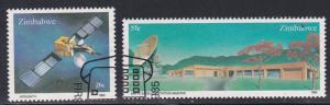 Zimbabwe # 491-492, Intelsat V & Earth Sastellite Station, Used Set, 1/2 Cat.