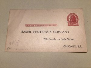 United States Baker Fentress & Company Chicago Illinois 1921 postal card 66959