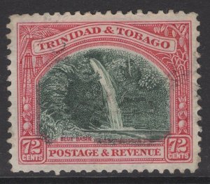 TRINIDAD & TOBAGO SG238 1935 72c MYRTLE-GREEN & CARMINE FINE USED