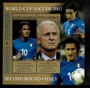 Antigua 2002 - World Cup Soccer Italy - Sheet of 2 Stamps - Scott #2611 - MNH