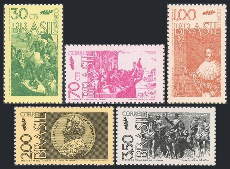 Brazil 1242-1246, MNH. Mi 1336-1340. Independence, 150th Ann. 1972. Paintings.