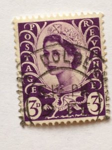 Wales & Monmouthshire–1958-67–Single “Royal” Stamp–SC# 1–Used