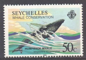 Seychelles Scott 555 - SG601, 1984 Whale Conservation 50c MNH**