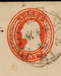 US #U10 (U5) Stamped Envelope 3c Red Buff Entire Historical Cover May 8, 1857