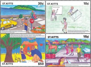 SAINT KITTS 2014 - HUMAN RIGHTS / PEOPLE WITH DISABILITIES SET OF 4 STAMPS MNH