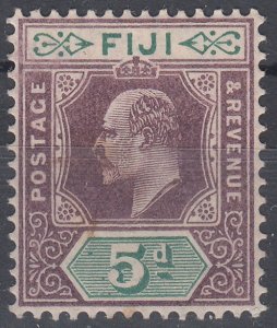 1903 FIJI KEVII 5d DULL PURPLE & GREEN (SG # 110) MH VF