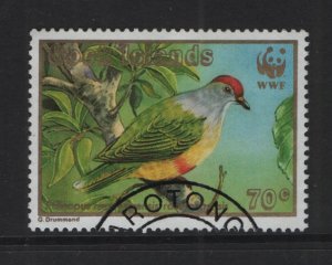 Cook Islands  #1019  used  1989  birds  WWF  70c