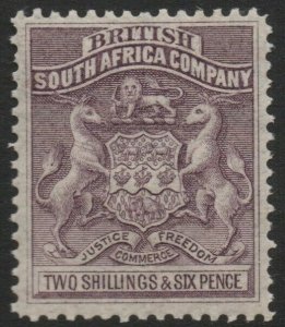 RHODESIA-1893 2/6 Lilac Sg 7 MOUNTED MINT V37849