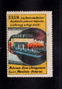 German Advertising Stamp- Neckarauer Iron & Metal Foundry