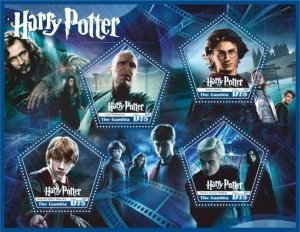 Stamps.Art. Cinema. Harry Potter 2021 year 1+1 sheets perforated Gambia