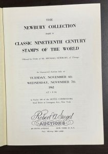 Robert A. Siegel Auctions of the Newbury Collection 1961-63 Part I - VI