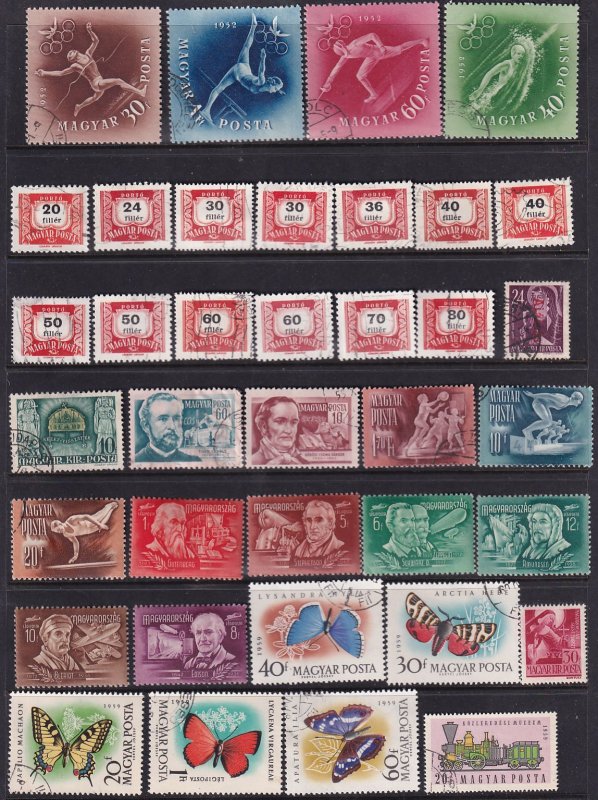 Hungary 1920-1959 Approximately 143 Used and Mint Hinged Stamps