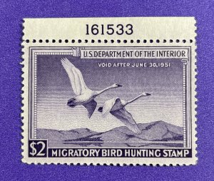 RW17 US Federal Duck Stamp 1950-1951 TRUMPETER SWANS $2 MNH