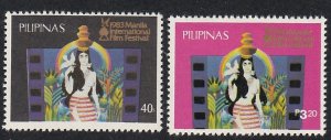 Philippines # 1626-1627, Manila International Film Festival, Mint LH, 1/3 Cat.