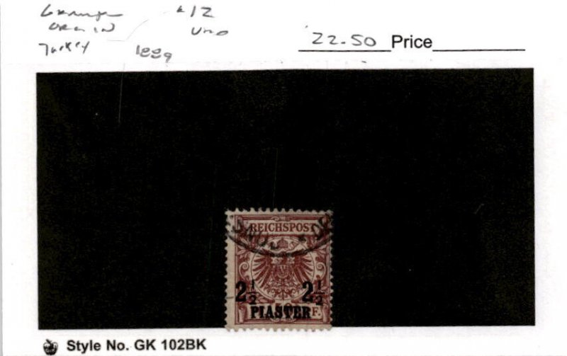 Germany Offices Turkey, Postage Stamp, #12 Used, 1889 (AB)